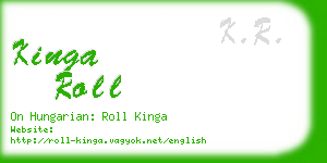 kinga roll business card